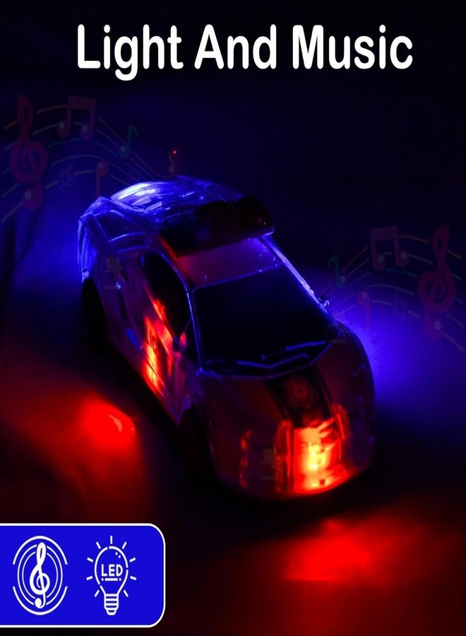 KD K D Friction Powered Police Car with Lights Music Super Speed Colorful Dazzling Lights and Sound Siren Pullback Cop Vehicle Toy for Kids Best Birthday Gift for Above 3+ Years Boys Girls (Blue) - Image 5