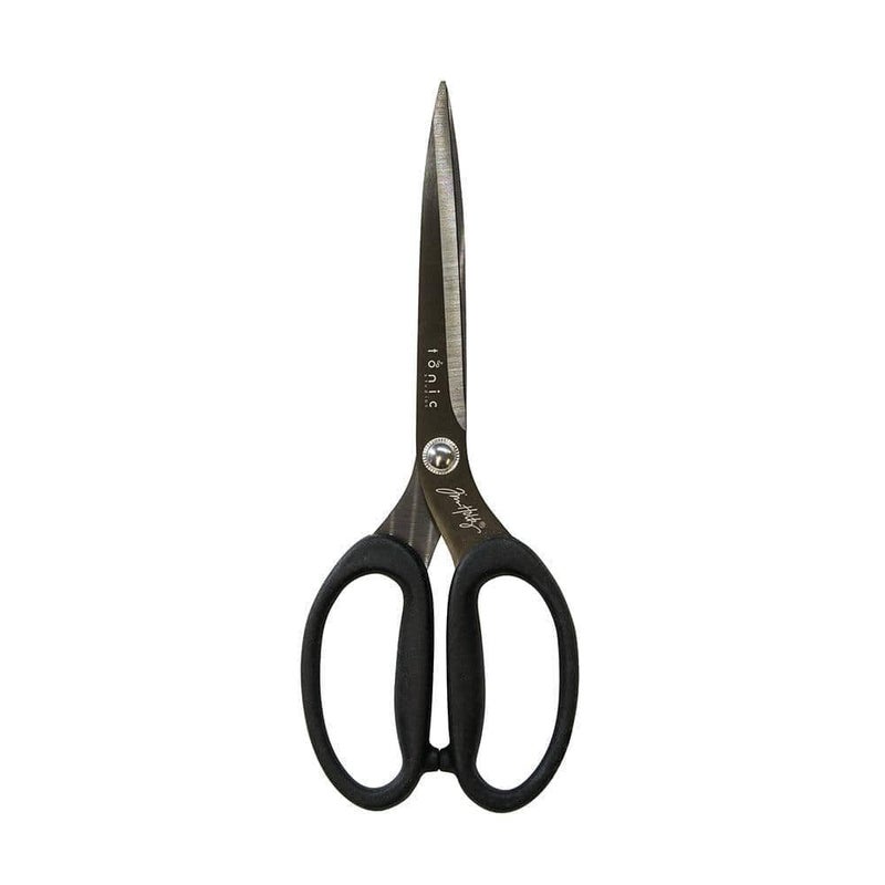 tonic studios Scissors All Purpose - 9.5 Inch Titanium Snips with Micro Serrated Blade Edge - Non Stick Craft Tool for Cutting Paper, Fabric, and Sewing - Comfort Grip Handles - Image 5