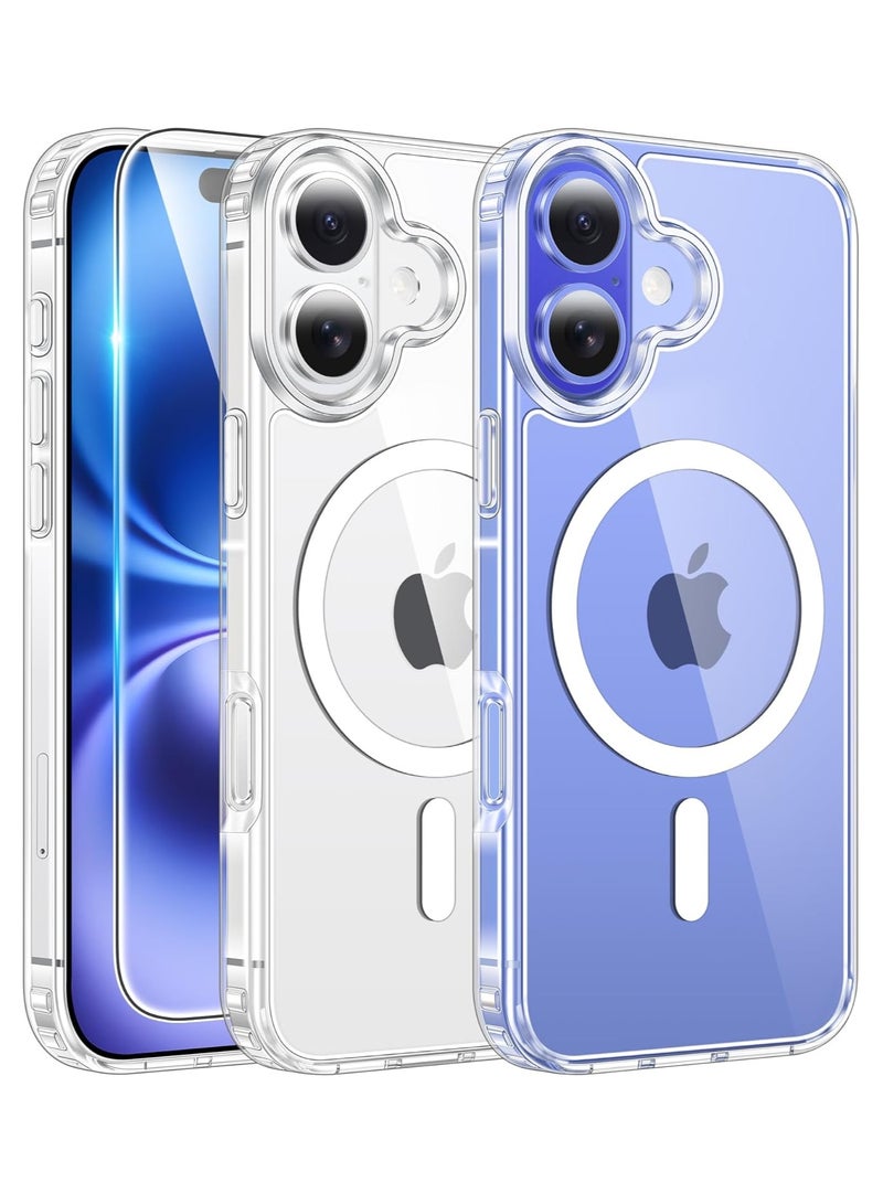 نفس Magsafe Case for iPhone 16 Plus, Non-Yellowing Shockproof Phone Bumper Cover, Anti-Scratch Clear Back (Clear) - Image 1