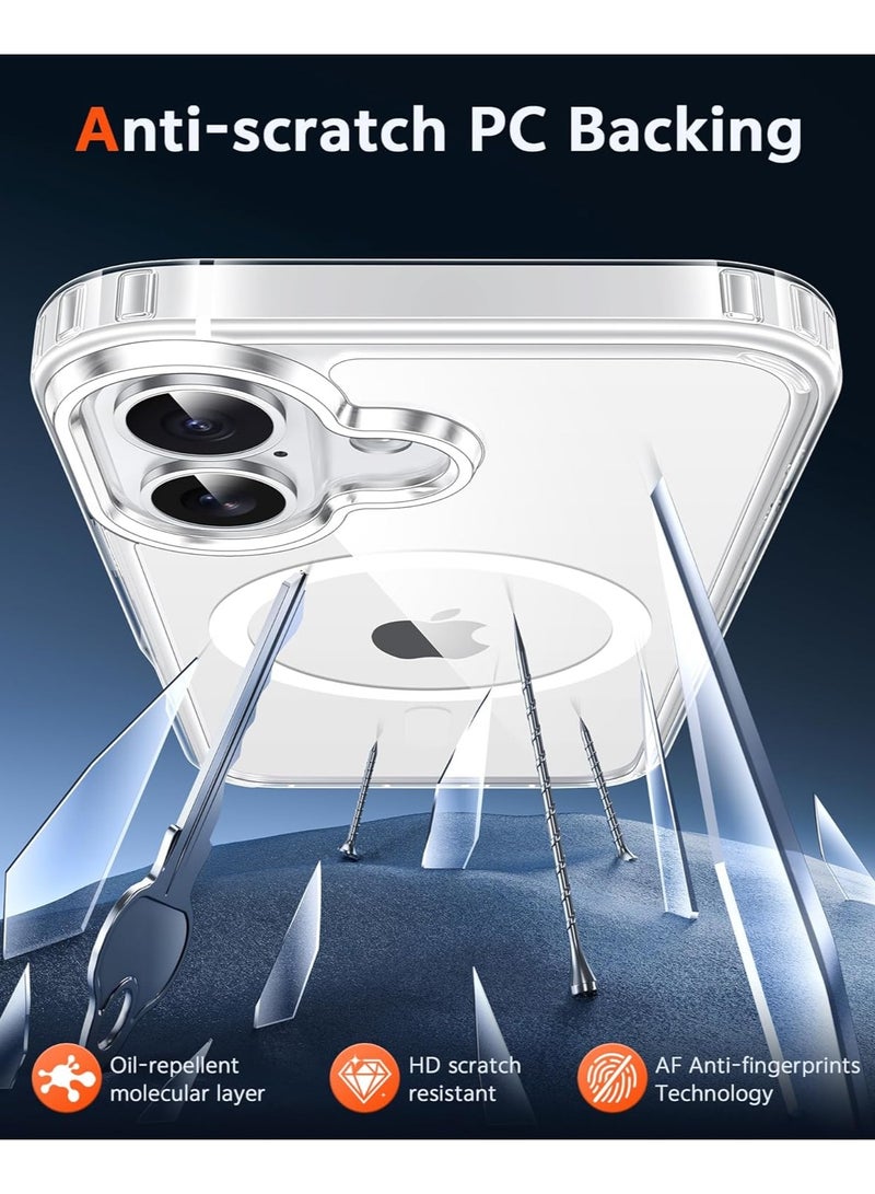 نفس Magsafe Case for iPhone 16 Plus, Non-Yellowing Shockproof Phone Bumper Cover, Anti-Scratch Clear Back (Clear) - Image 4