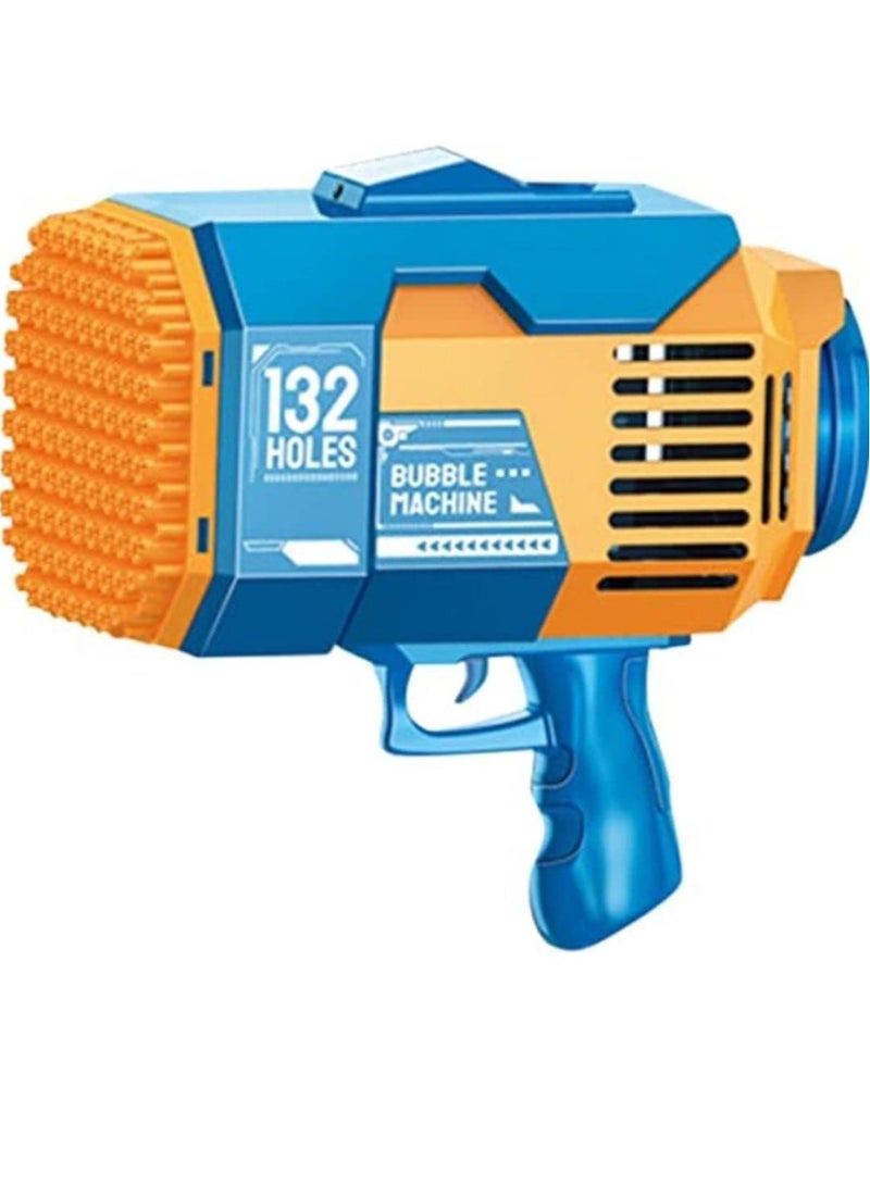 TIGER Upgraded Bazooka Bubble Blaster Machine Gun – 132 Bubble Holes with Colorful Lights for Shiny Bubbles (Blue) - Image 3