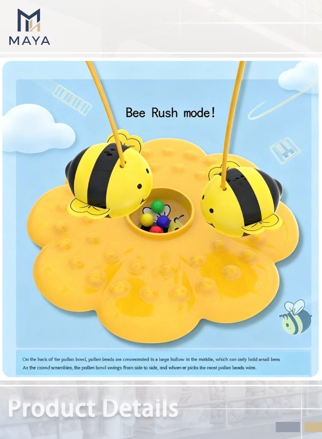 Maya 4-player version Busy Buzzy Bees Game, Magnetic Bee Toy String Game, Tabletop Magnet Fishing Games Bean Picking, Adjustable Headband for Family Party Travel Activities - Image 5