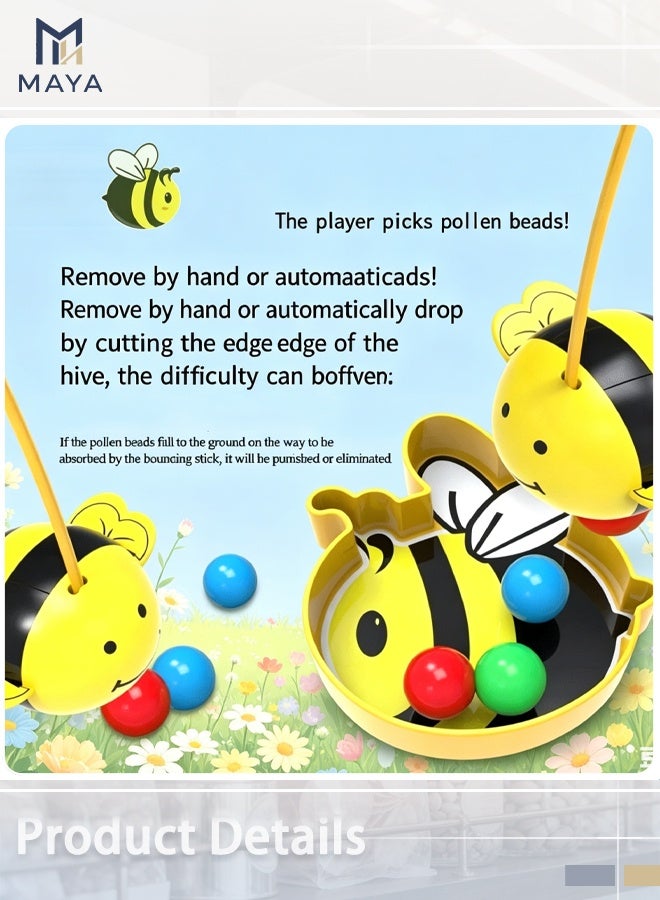 Maya 4-player version Busy Buzzy Bees Game, Magnetic Bee Toy String Game, Tabletop Magnet Fishing Games Bean Picking, Adjustable Headband for Family Party Travel Activities - Image 4