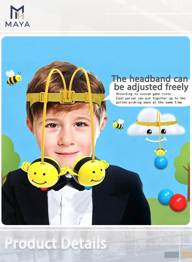 Maya 4-player version Busy Buzzy Bees Game, Magnetic Bee Toy String Game, Tabletop Magnet Fishing Games Bean Picking, Adjustable Headband for Family Party Travel Activities - Image 3