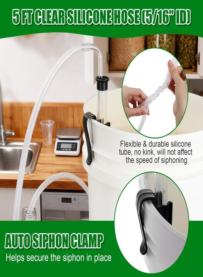 Hgkeke Auto Siphon for Wine Making, 14" Auto Siphon Homebrew Food-Grade with 3/8" Racking Cane, 5.5 FT Silicone Hose,Effortless Bottling Fermentation Siphoning Wine Making Kit Brewing Equipment - Image 5