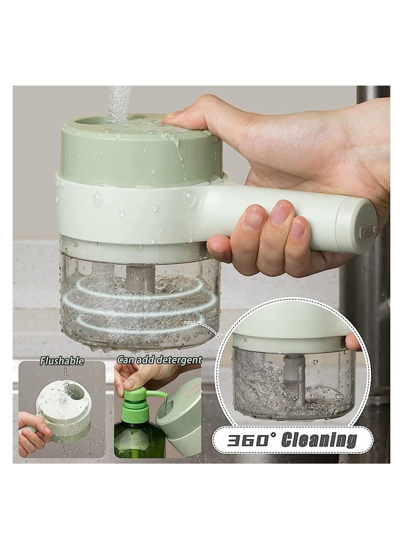 Electric Vegetable Cutter  No Suit for Large Vegetables 4 in 1 Portable Handheld Electric Vegetable Cutter Set Slicing Cooking Wireless Food Processor for Garlic Chili Onion  - Image 5