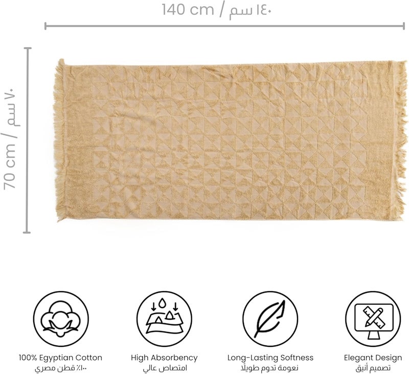 Ariika Granada Bath Towel beige 140x70 cm - Made out of 100% Giza 86 Egyptian cotton Soft, durable, and stylish. - Image 3