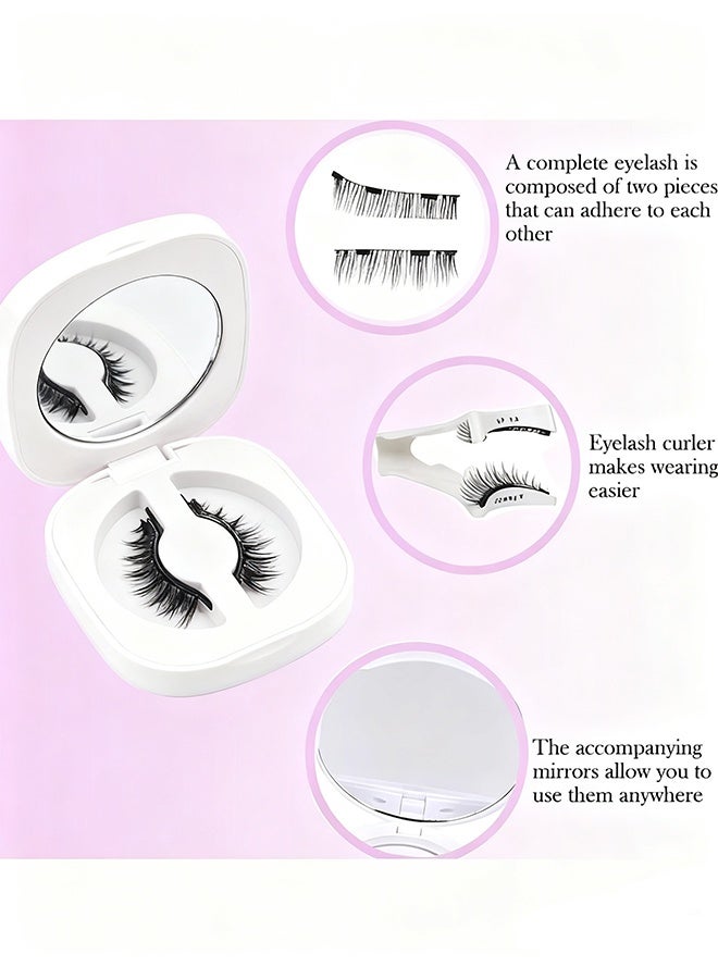 Happy D 1 Pairs Magnetic Eyelashes, Reusable False Eyelashes, Natural Look Cat Eye Magnetic Lashes with Applicator, No Glue Needed, Fake Eyelashes Kit, Easy to Wear and Remove - Image 4