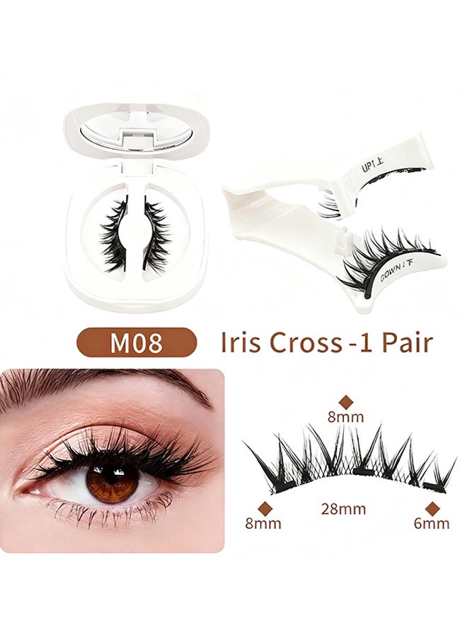 Happy D 1 Pairs Magnetic Eyelashes, Reusable False Eyelashes, Natural Look Cat Eye Magnetic Lashes with Applicator, No Glue Needed, Fake Eyelashes Kit, Easy to Wear and Remove - Image 2
