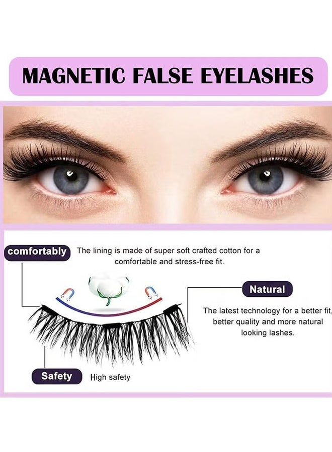 Happy D 1 Pairs Magnetic Eyelashes, Reusable False Eyelashes, Natural Look Cat Eye Magnetic Lashes with Applicator, No Glue Needed, Fake Eyelashes Kit, Easy to Wear and Remove - Image 3