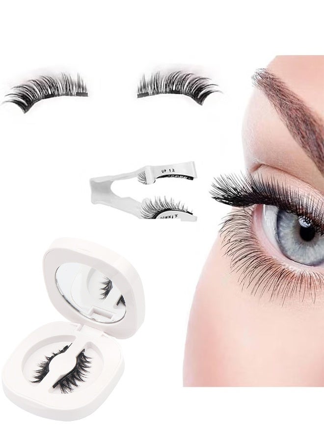 Happy D 1 Pairs Magnetic Eyelashes, Reusable False Eyelashes, Natural Look Cat Eye Magnetic Lashes with Applicator, No Glue Needed, Fake Eyelashes Kit, Easy to Wear and Remove - Image 1