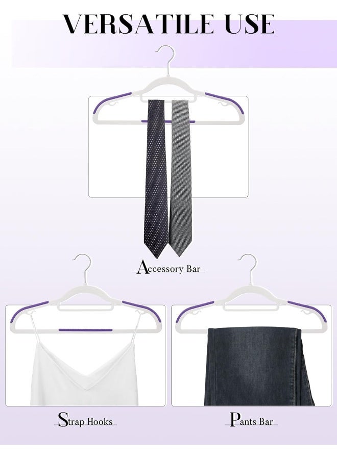 HOUSE DAY Plastic Hangers 50 Pack, Plastic Clothes Hangers Non Slip Hangers with Rubber Grip, Heavy Duty Plastic Hangers with 360Âº Swivel Hook, Ultra Thin Hangers Space Saving, Closet Hangers Purple - Image 5