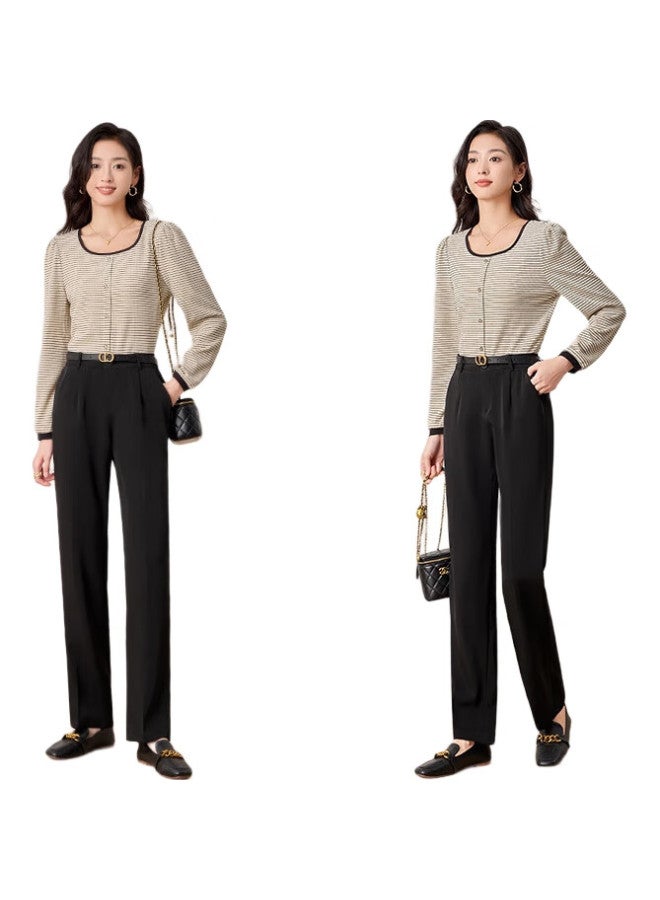 First Application Chushen Women'S Straight-Leg Loose-Fitting Wide-Leg Floor-Length Casual Pants, Professional Style, S136K6731 - Image 2