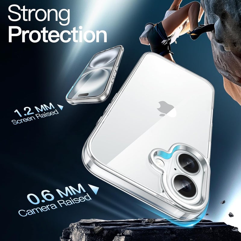 Nishtech غطاء خلفي شفاف هجين ناعم رفيع مقاوم للغبار لجهاز آيفون 16 (2024) مع حماية للكاميرا - Image 3