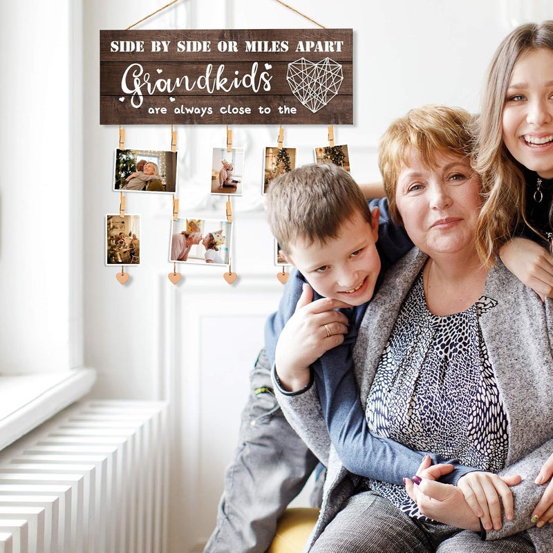 GEMTEND Grandma Gifts Nana Photo Holder, Gifts for Grandmother Present from Granddaughter and Grandson, Clips and Twine for Photo Hanging, Grandkids Photo Frame for The Best Grammy Ever Gift - Image 4