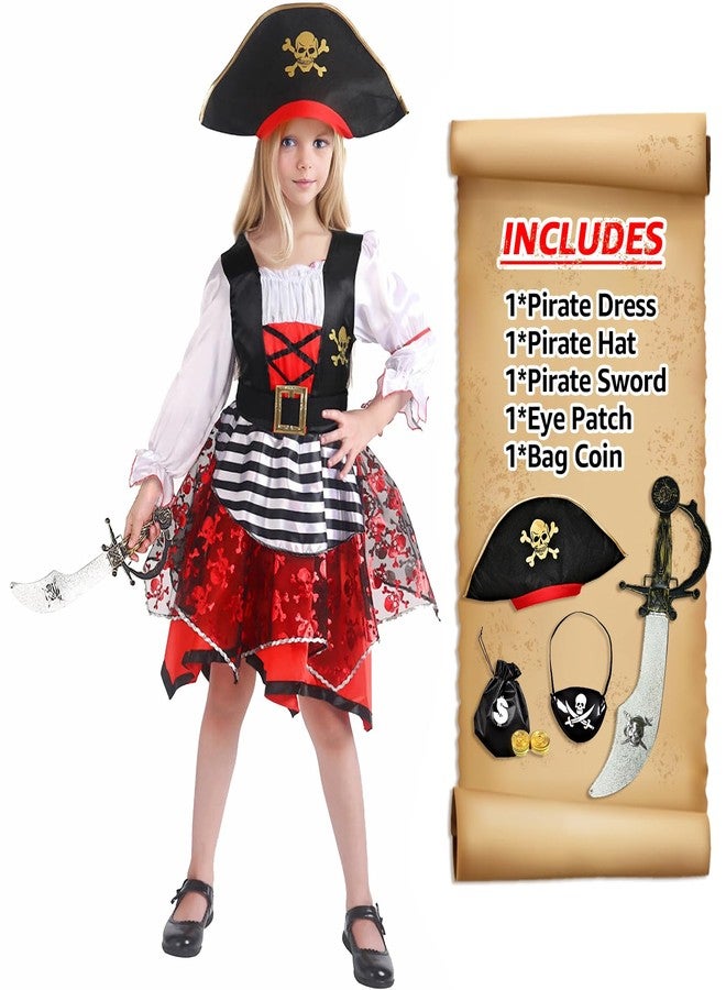 Costumerry زي قرصان للبنات من كوستوميري للهالوين، زي تنكري للأطفال (9-11 سنة) - Image 2