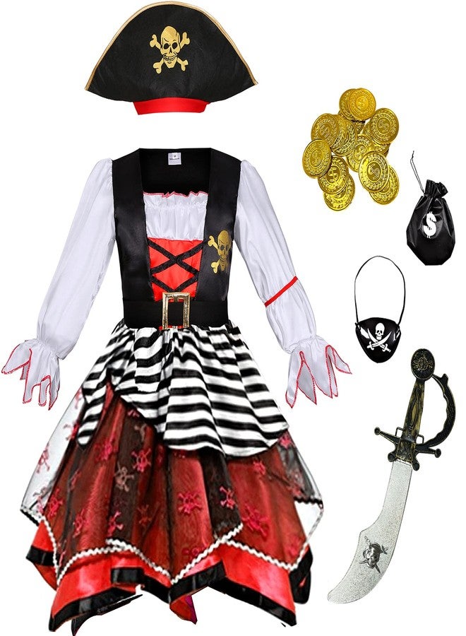 Costumerry زي قرصان للبنات من كوستوميري للهالوين، زي تنكري للأطفال (9-11 سنة) - Image 1