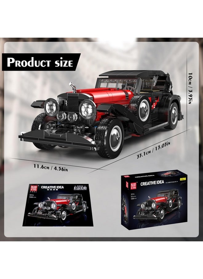 mould king Mould King 10114 Classic Car Building Toy Set, MOC Vintage Car Model Building Block Kit, Technology Retro Car Toy for Kids Age 8+ Static Version(1,308 Pieces)  - Image 5