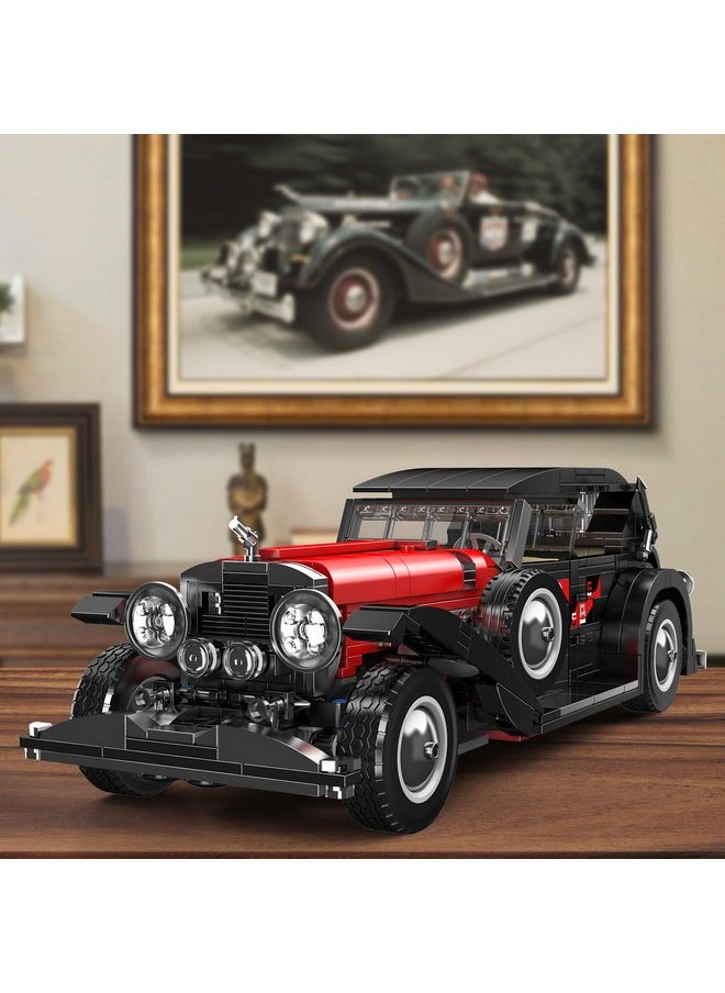 mould king Mould King 10114 Classic Car Building Toy Set, MOC Vintage Car Model Building Block Kit, Technology Retro Car Toy for Kids Age 8+ Static Version(1,308 Pieces)  - Image 4