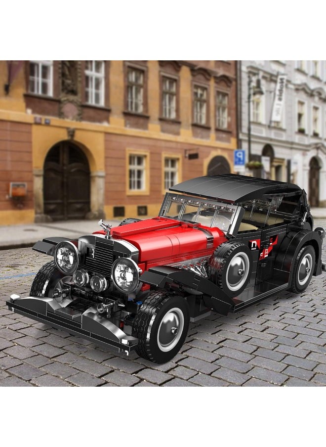 mould king Mould King 10114 Classic Car Building Toy Set, MOC Vintage Car Model Building Block Kit, Technology Retro Car Toy for Kids Age 8+ Static Version(1,308 Pieces)  - Image 2