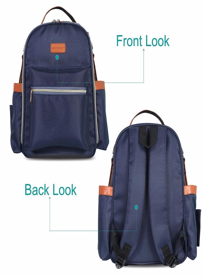 Motherly Solid Color Diaper Bag for Mothers for Travel | Maternity Bag for Newborn Baby | Mothers Travelling Bag | Multiple Pockets Backpack for Moms | Water Resistant Baby Bag(Navy Blue) - Image 5
