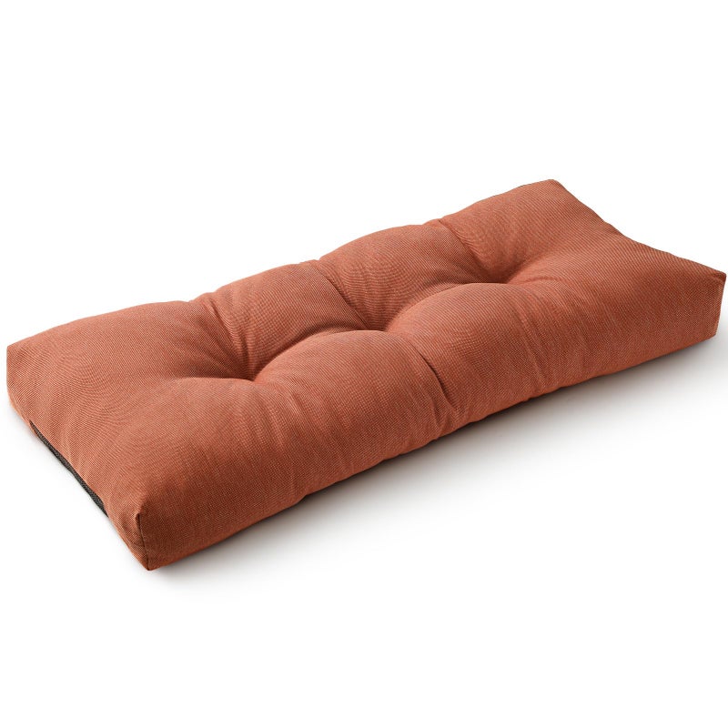 SUNROX LokGrip Non Slip Tufted Memory Foam Bench Cushion, FadeShield Water Resistant Durable Thicken Outdoor/Indoor Bench Seat Pads 36x14x4 inch, Terracotta - Image 1