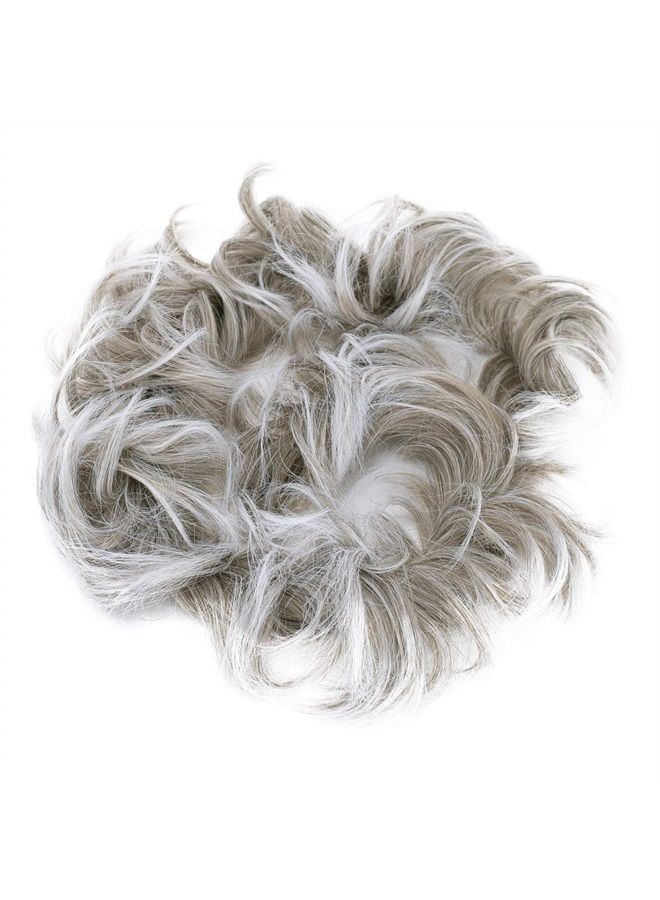 by PRETTYSHOP XXL Hairpiece Scrunchy Updo Bridal Hairstyle Voluminous Curly Messy Bun Gray Mix HW31