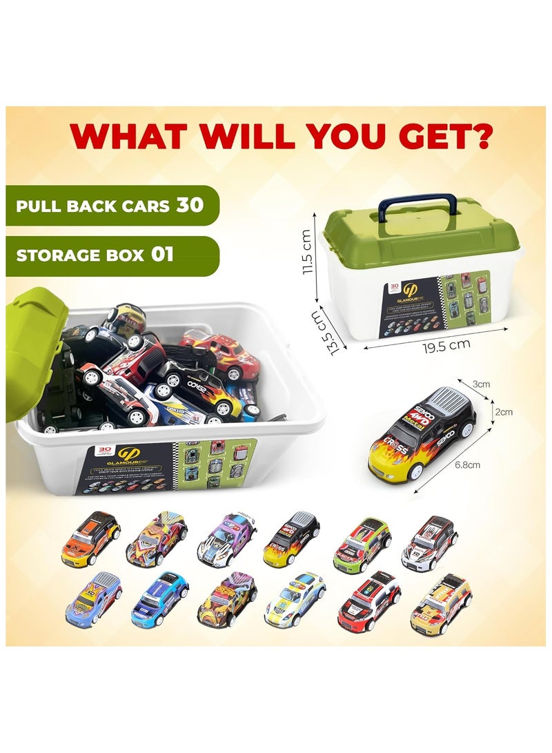 GlamourPie™ 30 PCS Pull Back Cars Toys for Boys with Storage Box Mini Kids Toys Party Favors for Kids Birthday Gift Toys for Girl and Boys 2-10 years old العاب اطفال  - Image 5