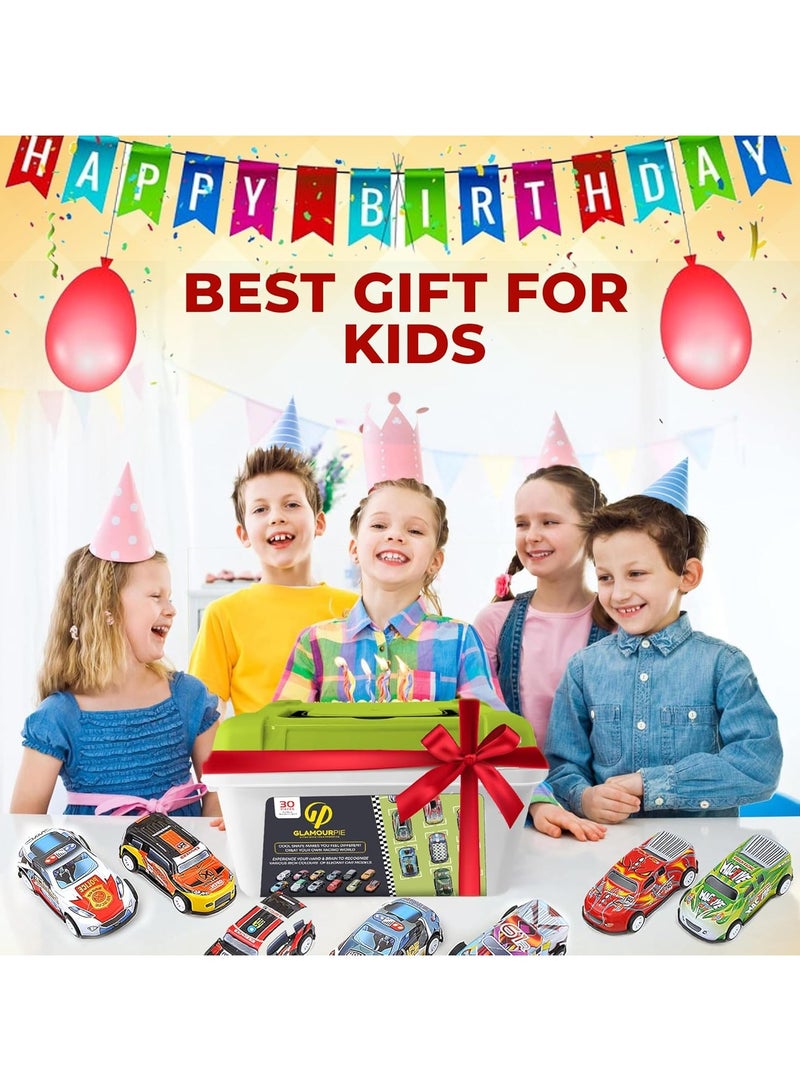 GlamourPie™ 30 PCS Pull Back Cars Toys for Boys with Storage Box Mini Kids Toys Party Favors for Kids Birthday Gift Toys for Girl and Boys 2-10 years old العاب اطفال  - Image 4