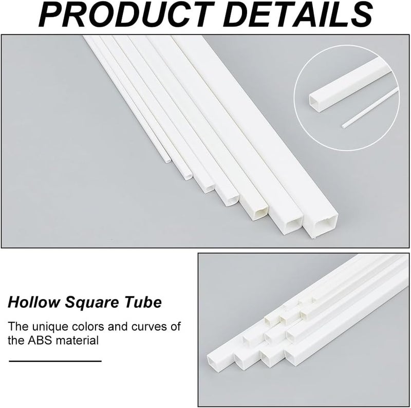 Foldable OLYCRAFT 35Pcs 7 Styles ABS Plastic Square Tube 2/3/4/5/6/8/10mm White Plastic Square Tube 9.8 inch Hollow Square Bar Rods Plastic Model Tube Plastic Rod for DIY Sand Table Architectural Model Making Global sizing options Carefully selected material Ventilated design All space matching look Modern practical shape Global simple assemble options Multiple local stock source Set product combo compatible Land transit & shipment compatible Longevity optimized build Varied dimensions Upgraded quality Diverse operation compatible All-in-one local deliver plan Wide range usage design All-round unified build Economical varied sizing picks Minimal design Carefully selected solid material Remote village delivery cover Cross product combo compatible Good ventilation Precision polished solid material Labor saving - Image 3