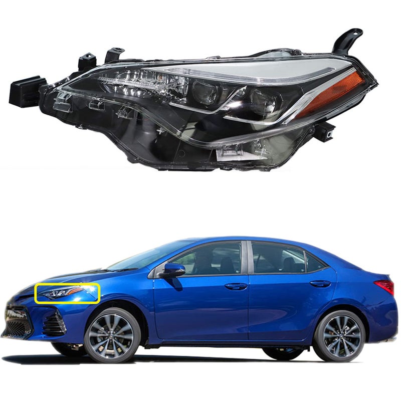 LABLT 1Pack Headlights Replacement for 2017 2018 2019 Corolla SE XSE Sedan Projector Headlamp Assembly Left SideDriver Side