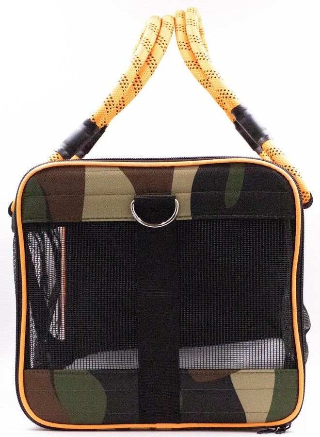 Buddy's Best Airline Approved Pet Carrier – Army Camo & Orange for Dog or Cat, Fits Under Seat, TSA Compliant, Ventilated Mesh Design w/Waterproof Base & Reflective Strips - Image 5