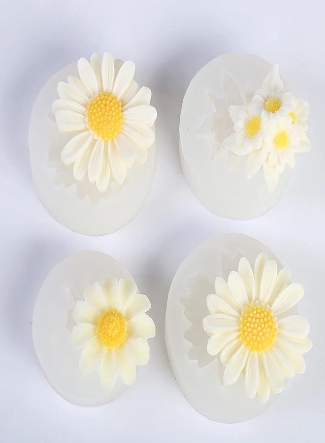 EVERELAM Daisy Flower Mold 4 Pack - Peony, Rose, Peony Resin Mold - 3D Flower Candle Mold - Silicone Mold for Resin, Clay, Candle, Wax, Chocolate - Craft Supplies - Image 1