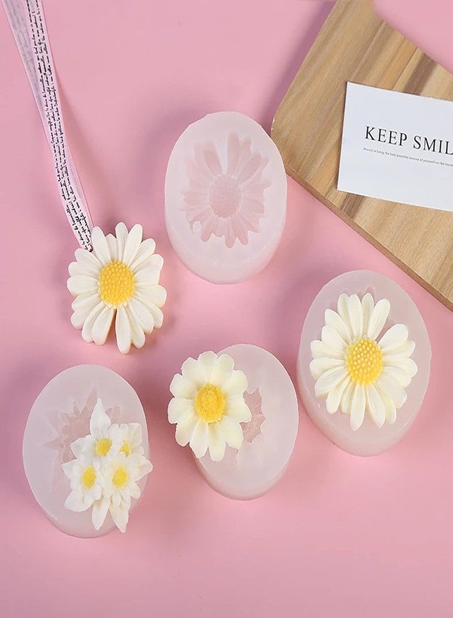 EVERELAM Daisy Flower Mold 4 Pack - Peony, Rose, Peony Resin Mold - 3D Flower Candle Mold - Silicone Mold for Resin, Clay, Candle, Wax, Chocolate - Craft Supplies - Image 2