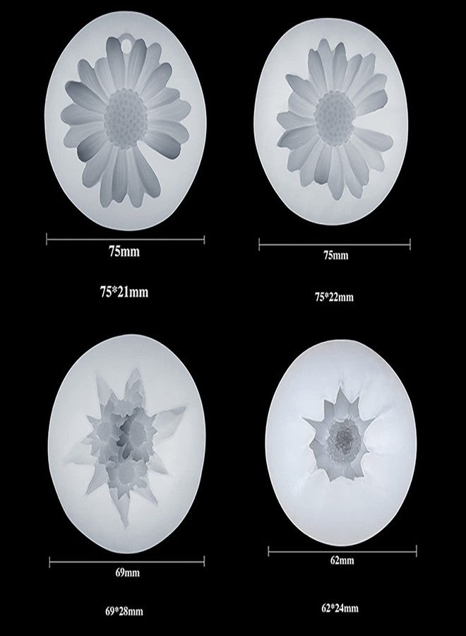 EVERELAM Daisy Flower Mold 4 Pack - Peony, Rose, Peony Resin Mold - 3D Flower Candle Mold - Silicone Mold for Resin, Clay, Candle, Wax, Chocolate - Craft Supplies - Image 3