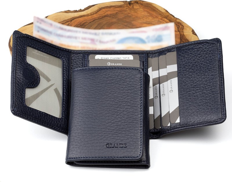 Grande 1414 Genuine Leather Magnetic Personalized Men's Wallet  - Image 3