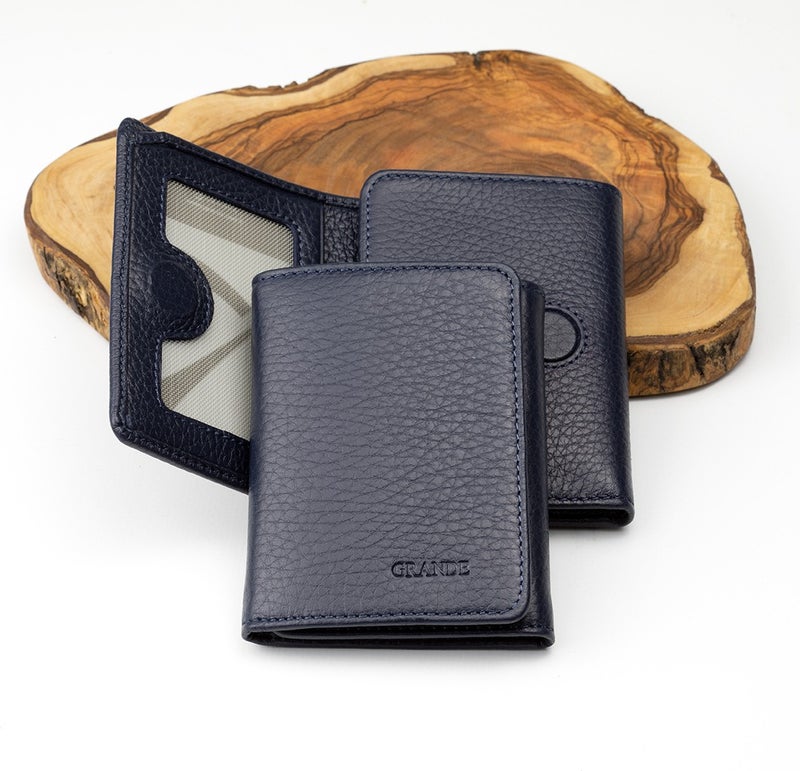 Grande 1414 Genuine Leather Magnetic Personalized Men's Wallet  - Image 4