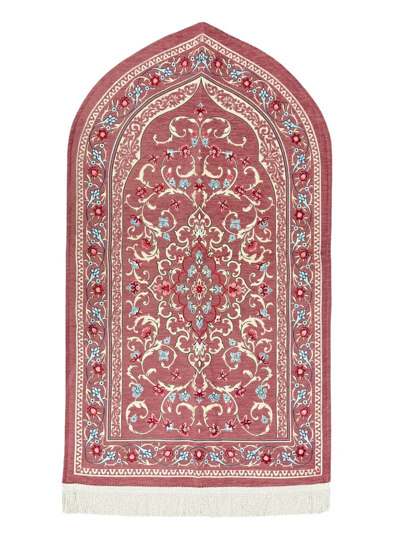 AL-HRAER - Chenille Prayer Mat Quilted And Filled With Thermal Sponge And Sewn In The Shape Of A Mihrab In An Innovative And Modern Way With A Soft Texture And Consistent Colors Size 120X65 Cm - Image 1
