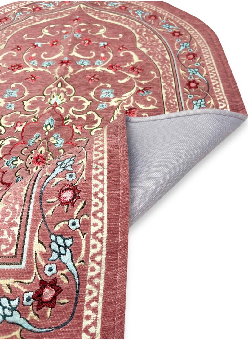 AL-HRAER - Chenille Prayer Mat Quilted And Filled With Thermal Sponge And Sewn In The Shape Of A Mihrab In An Innovative And Modern Way With A Soft Texture And Consistent Colors Size 120X65 Cm - Image 1