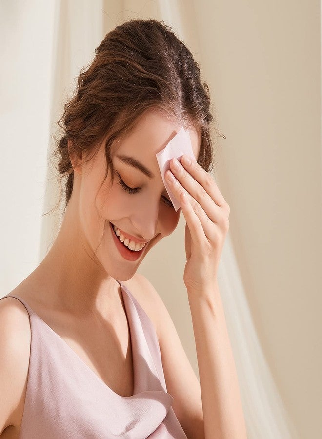 PleasingCare أوراق امتصاص الزيت من PleasingCare، 100 قطعة، أوراق امتصاص الزيت للوجه من الورد الطبيعي - خذ قطعة واحدة فقط في كل مرة - بدون هدر وسهلة الحمل في الجيب (وردي - 1 عبوة) - Image 4
