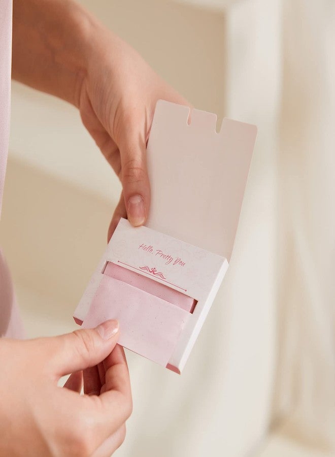 PleasingCare أوراق امتصاص الزيت من PleasingCare، 100 قطعة، أوراق امتصاص الزيت للوجه من الورد الطبيعي - خذ قطعة واحدة فقط في كل مرة - بدون هدر وسهلة الحمل في الجيب (وردي - 1 عبوة) - Image 3