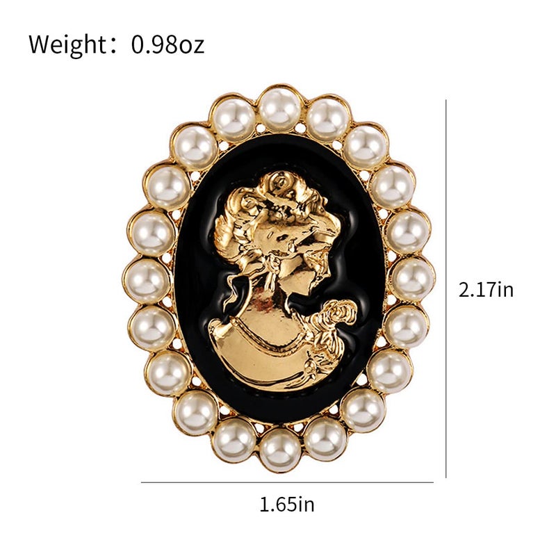 lureme Vintage Elegant Victorian Lady Beauty Cameo with Crystal Brooch Pin (br000017-15) - Image 5