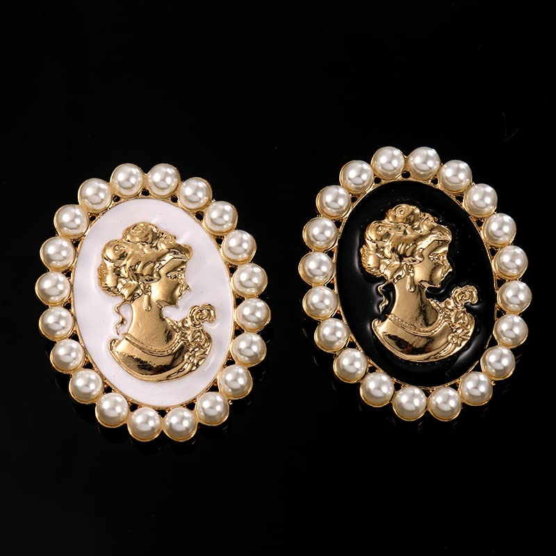lureme Vintage Elegant Victorian Lady Beauty Cameo with Crystal Brooch Pin (br000017-15) - Image 4