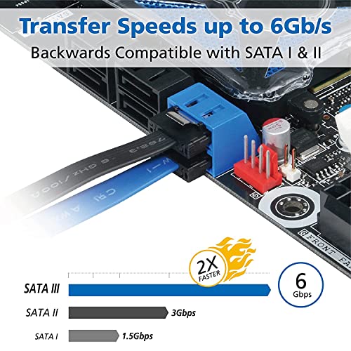 Etzin SATA Cable III 6Gbps Straight HDD SDD Data Cable with Locking Latch 16 inches Compatible for SATA HDD, SSD, CD Driver, CD Writer, Black - Image 5