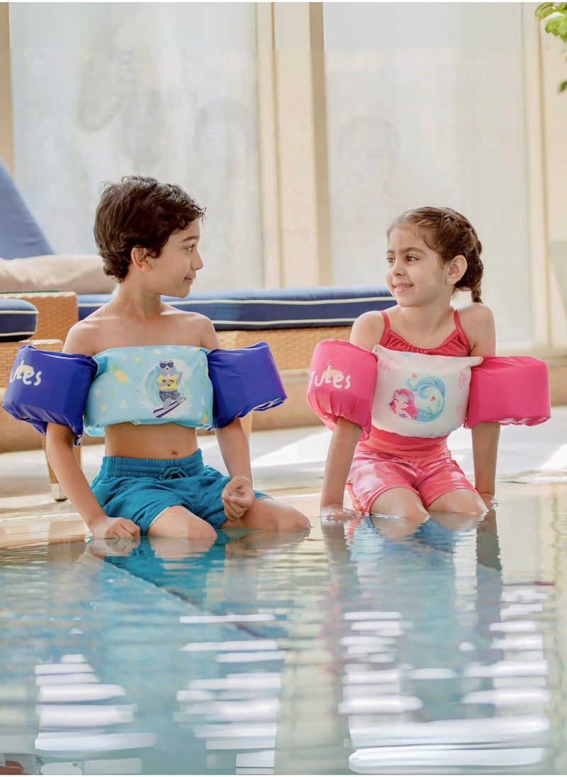 Jules Kids Swim Vest Floatie - Pink Color (14–23 kg) - Double Safety Buckle + Free Gifts Included!