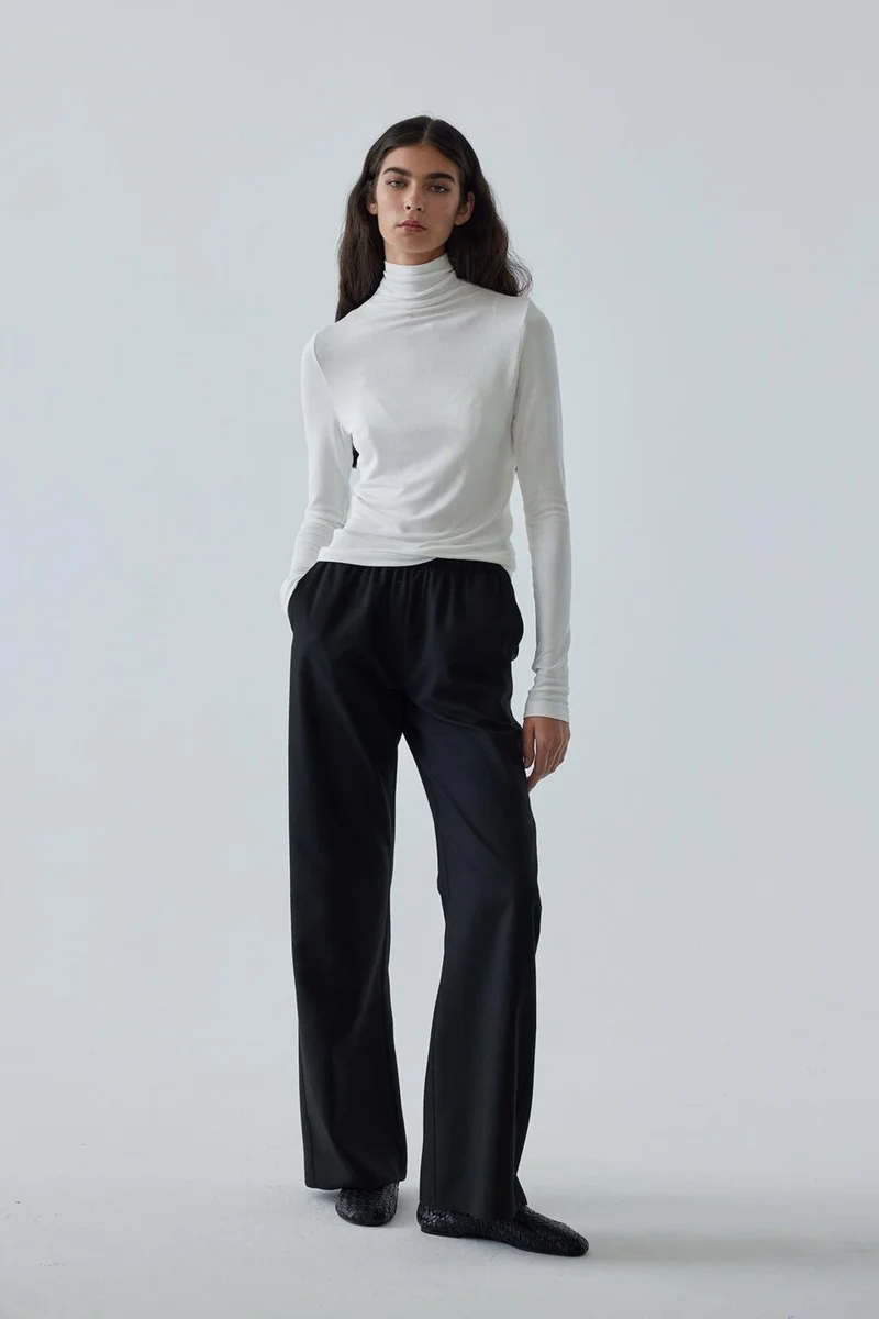 Suud Collection Ecru Mia Turtleneck Bodysuit