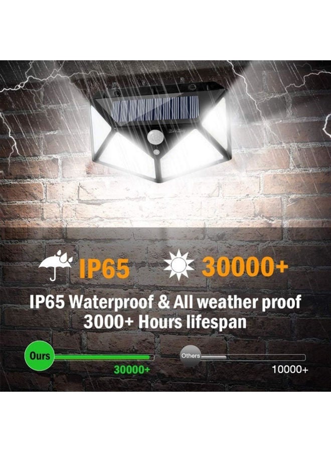 مصباح شمسي مع جهاز استشعار للحركة يعمل بالطاقة الشمسية ومكون من 100 مصباح LED أسود 130x95مم  - Image 5