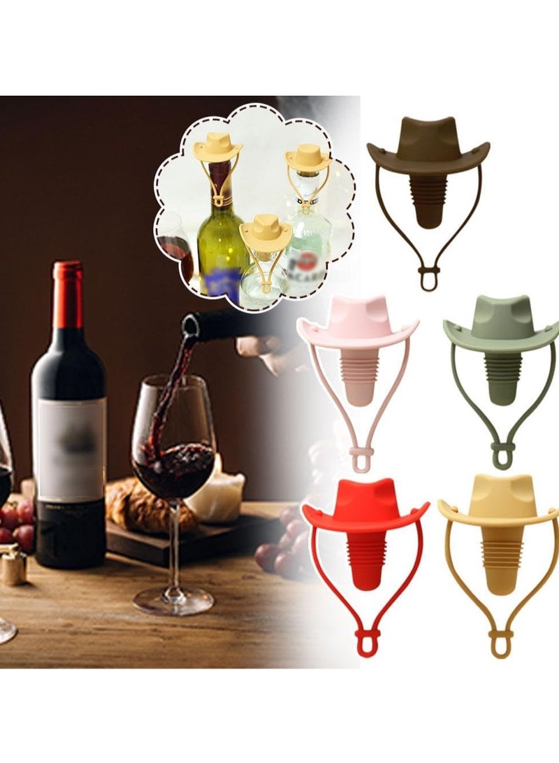 Funny And Cute Silicone Wine Stopper, Leakproof Seal Cowboy Hat Wine Bottle Stopper, Reusable Beverage Beer Champagne Wine Storage Stopper (Pink Cowboy Hat) - Image 3