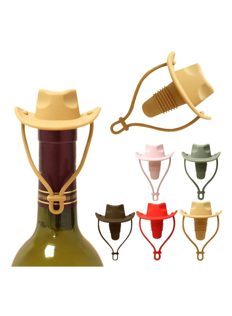Funny And Cute Silicone Wine Stopper, Leakproof Seal Cowboy Hat Wine Bottle Stopper, Reusable Beverage Beer Champagne Wine Storage Stopper (Pink Cowboy Hat) - Image 5