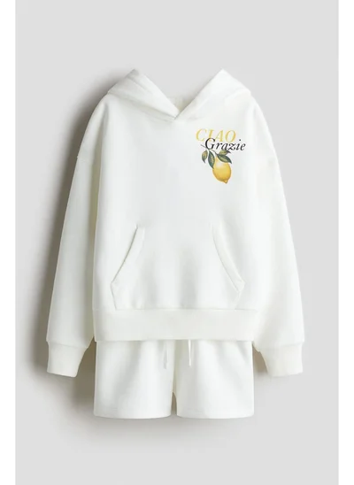 H&M 2-piece brushed-inside hoodie and shorts set